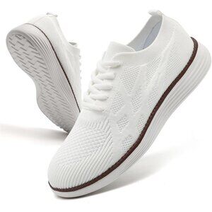 Mens Slip On Sneakers Walking Tennis White Shoes Running Gym Athletic Non Slip
